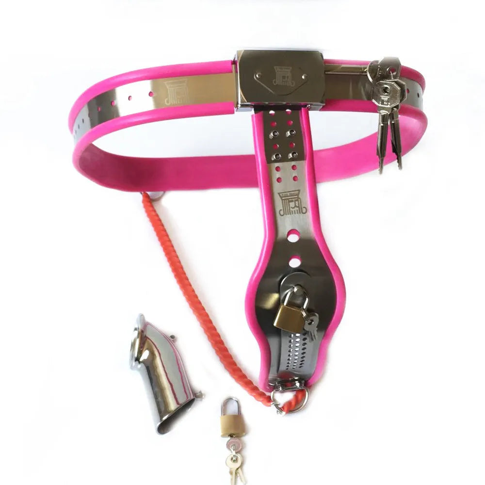 Y-Back Stainless Steel Male Chastity Belt with Detachable Cock Cage Chastity Device For Men