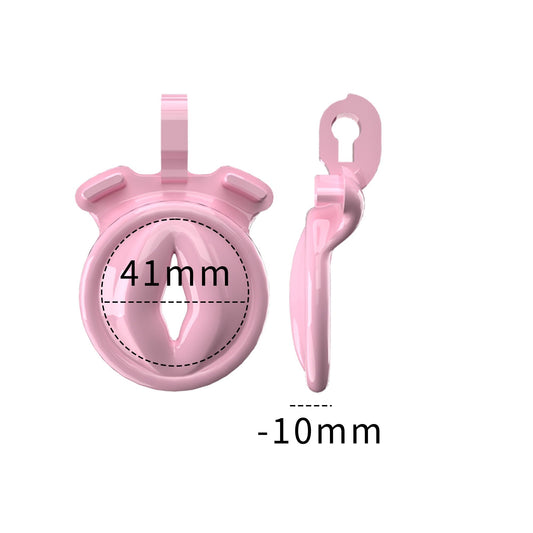 Ultra Small Sissy Negative Chastity Cage with 5 Size Rings - ChastityBondage