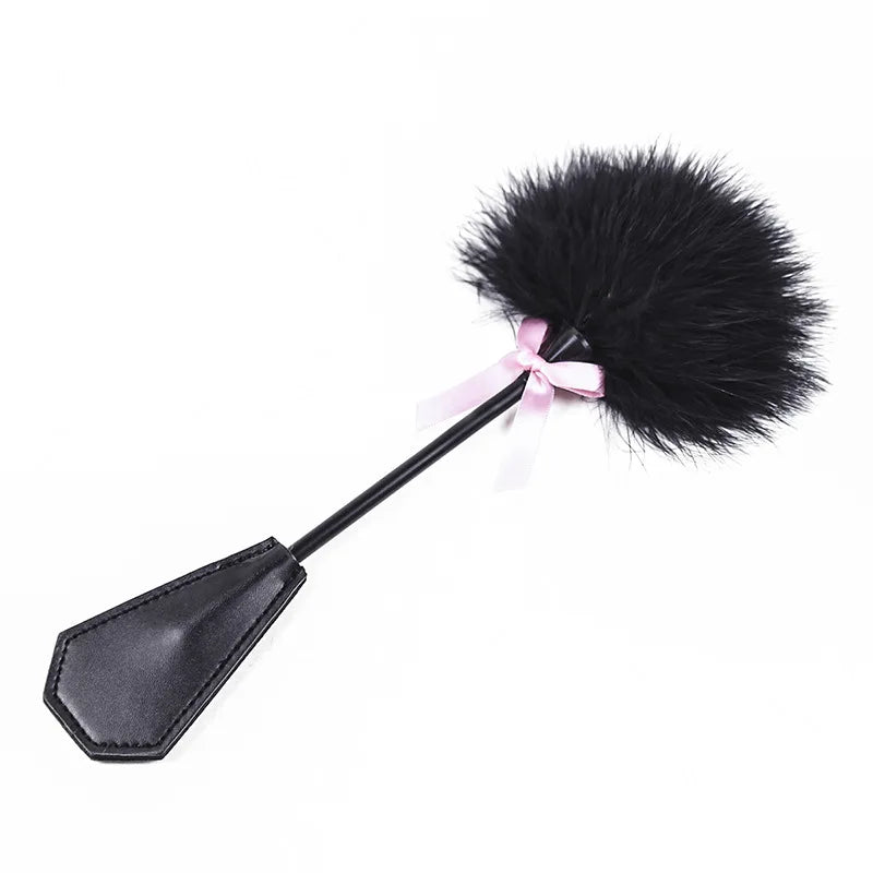 Flirt Feather Bondage Whip and Clit Tickler BDSM Spank Flogger set - ChastityBondage