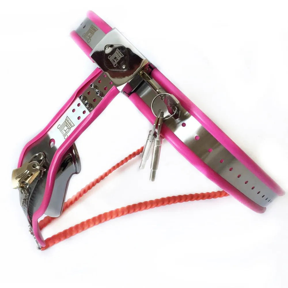 Y-Back Stainless Steel Male Chastity Belt with Detachable Cock Cage Chastity Device For Men