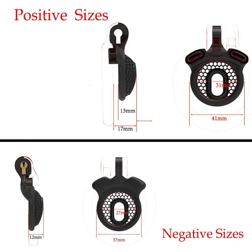 black flat chastity cage