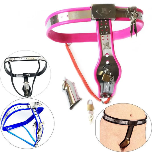 Y-Back Stainless Steel Male Chastity Belt with Detachable Cock Cage Chastity Device For Men
