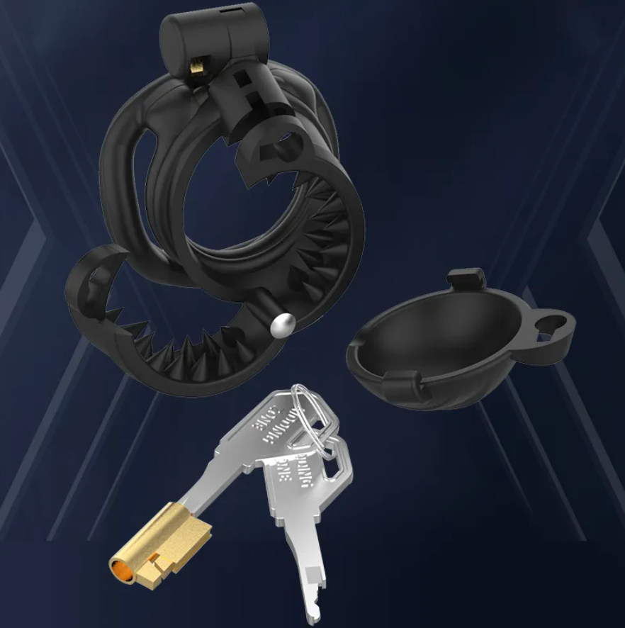 Spiked Resin Chastity Cage Set with Removable Cap