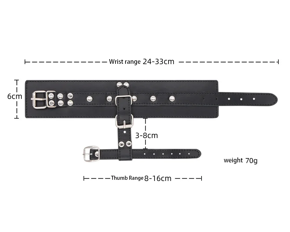 BDSM Bondage Cuffs for Hands or Ankles with Thumb & Toe Restraints