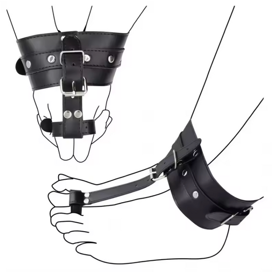 BDSM Bondage Cuffs for Hands or Ankles with Thumb & Toe Restraints