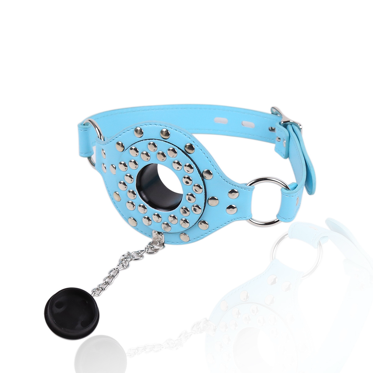 Removable BDSM Mouth Gag Rivet Bondage Mask Forced Open Mouth Erotic Bondage Gear