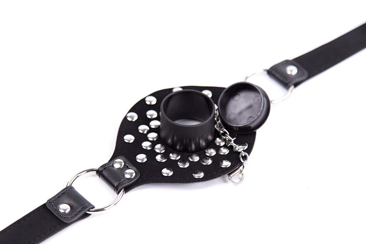 Removable BDSM Mouth Gag Rivet Bondage Mask Forced Open Mouth Erotic Bondage Gear