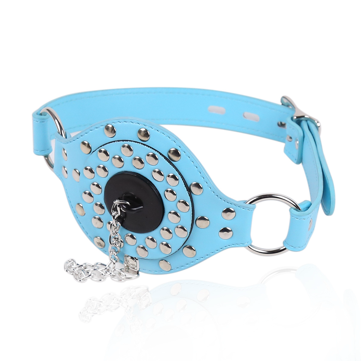 Removable BDSM Mouth Gag Rivet Bondage Mask Forced Open Mouth Erotic Bondage Gear