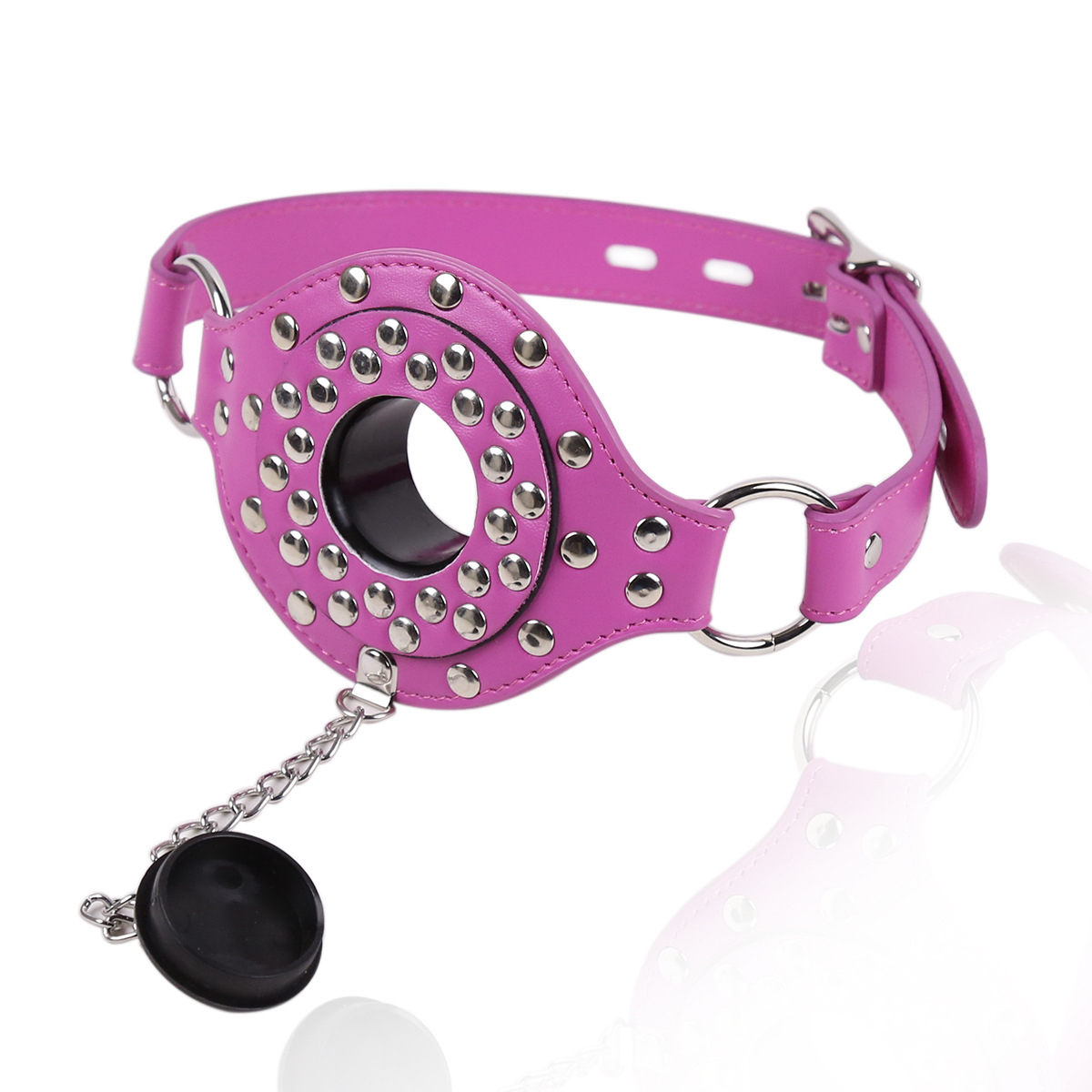 Removable BDSM Mouth Gag Rivet Bondage Mask Forced Open Mouth Erotic Bondage Gear