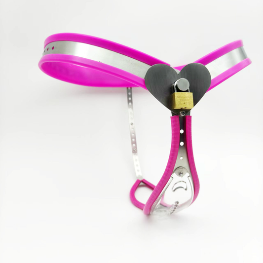 Clear See-Through Female Chastity Belt with Heart Lock Womens Vagina Lock