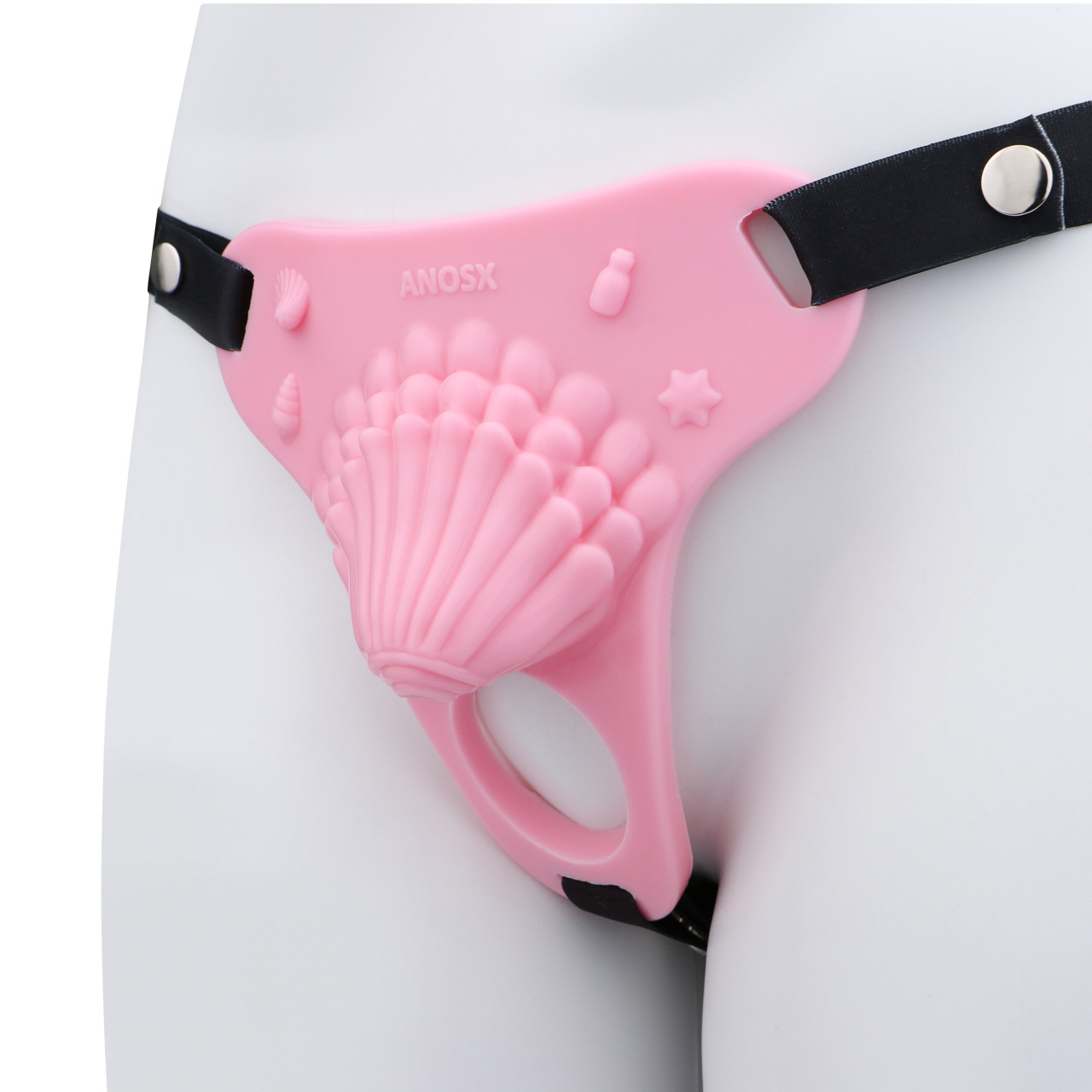 Pink Silicone Seashell Sissy Chastity Cage โ Cute Cock Cover Belt