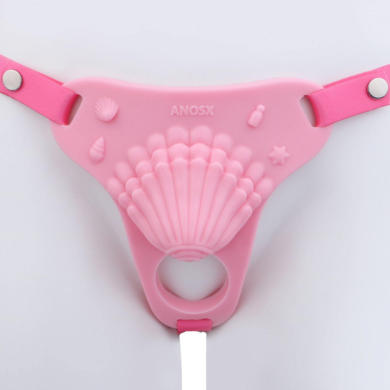 Pink Silicone Seashell Sissy Chastity Cage โ Cute Cock Cover Belt