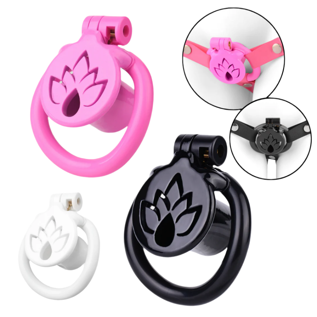Maple Leaf Tiny Inverted Chastity Cage Small Negative Chastity Device For Men with Belt