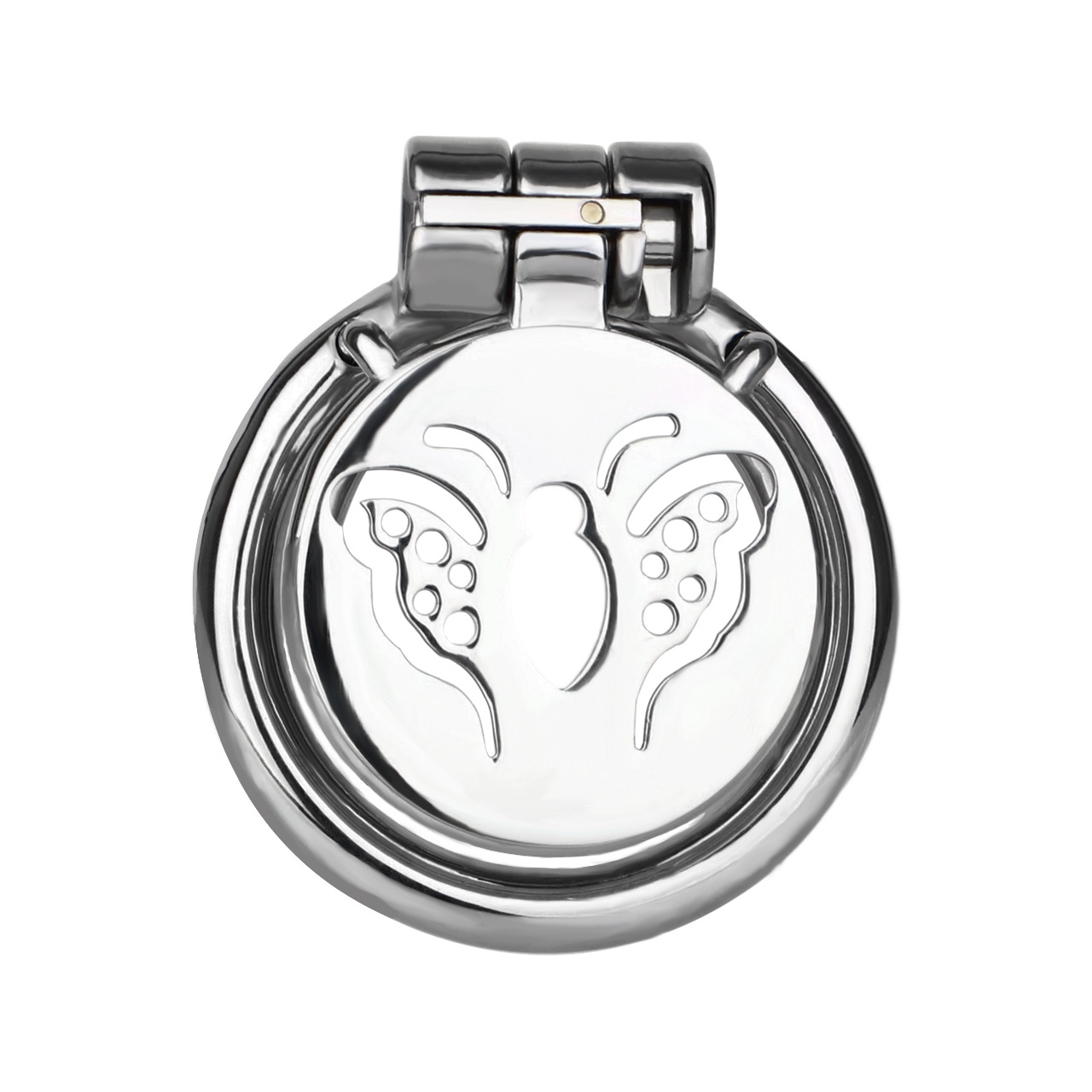 Metal Flat Butterfly Chastity Cage Small Micro Cock Lock for Men Sissy