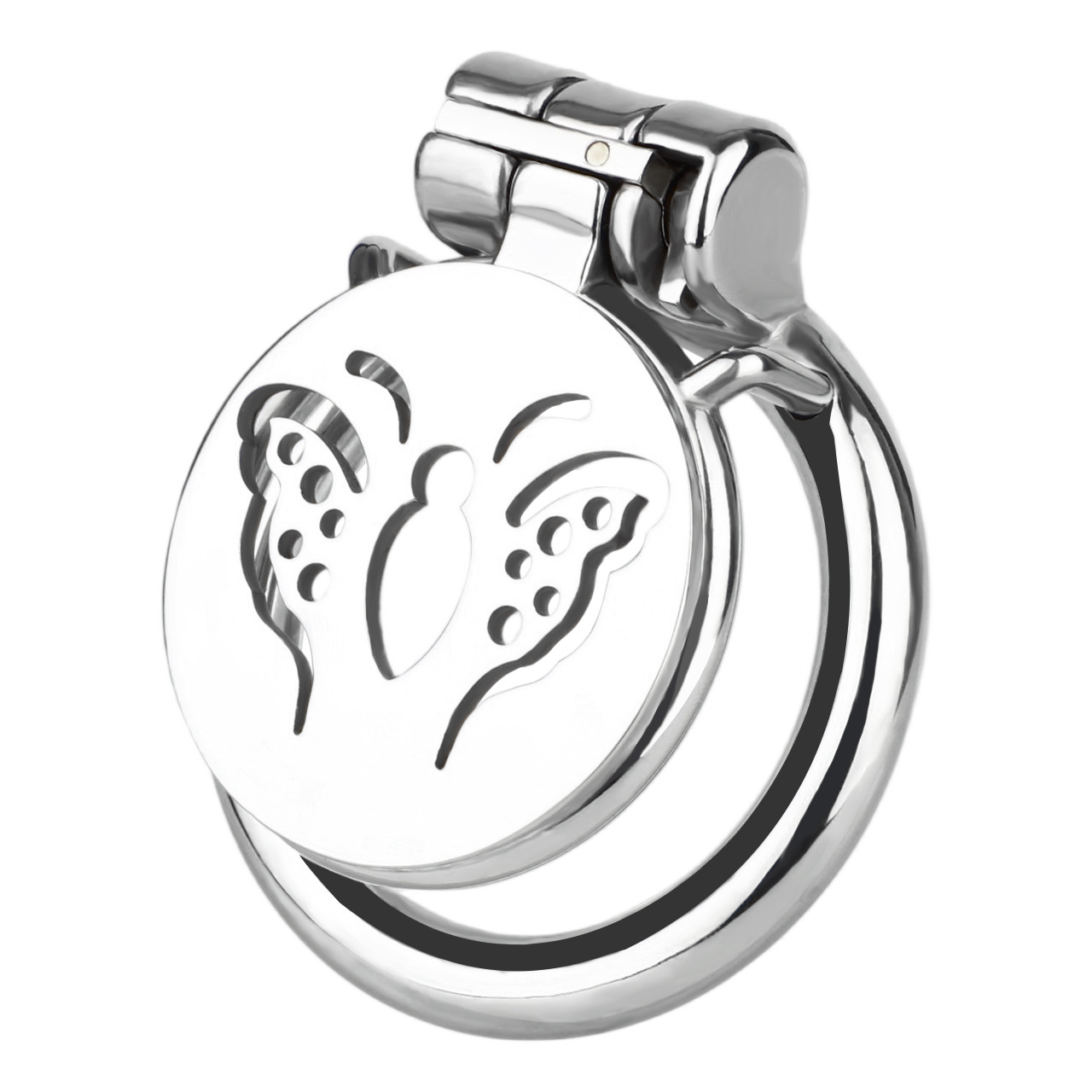 Metal Flat Butterfly Chastity Cage Small Micro Cock Lock for Men Sissy