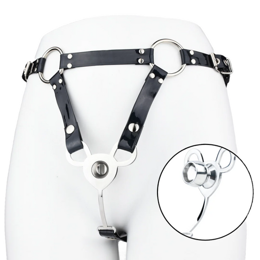 Tiny Inverted Chastity Cage with PU Belt Negative Cock Cage for Sissy Crossdressers