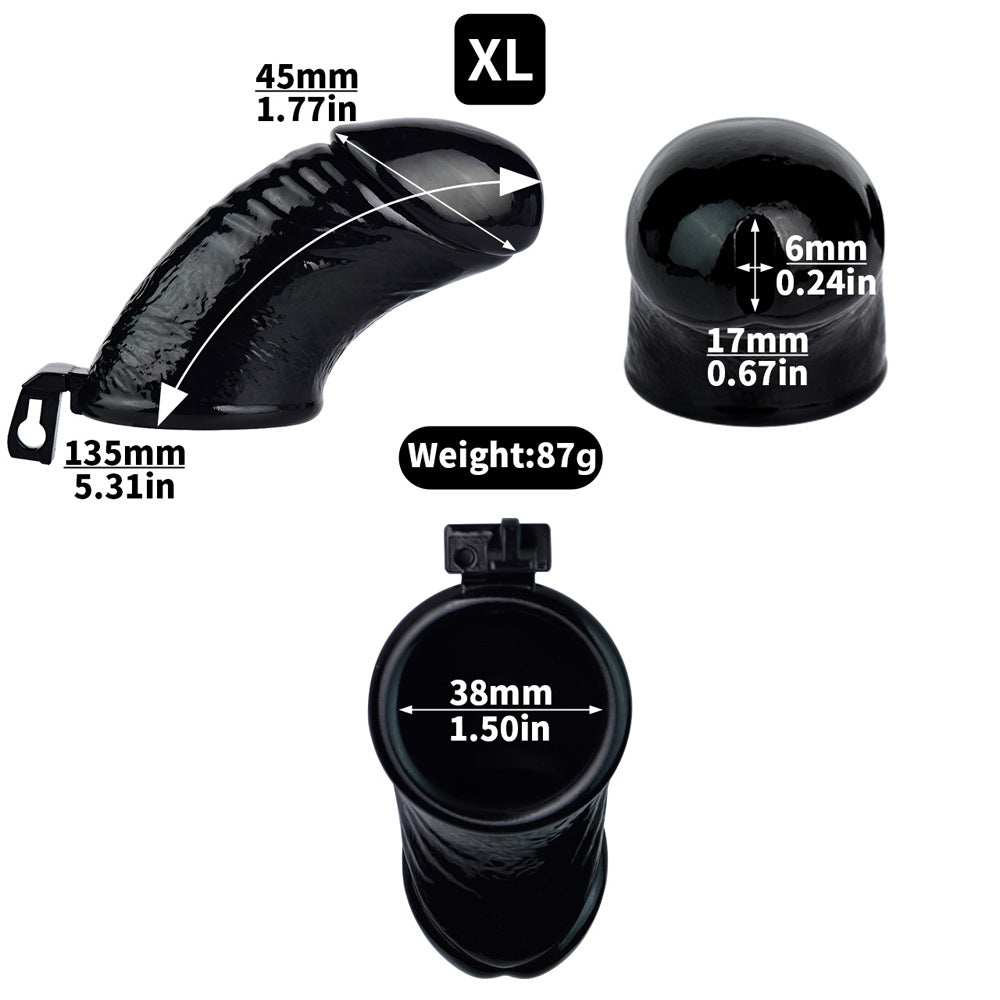 Extra Large 3D Printed Realistic Black Cock Cage Penis Sleeve Resin Chastity Cage