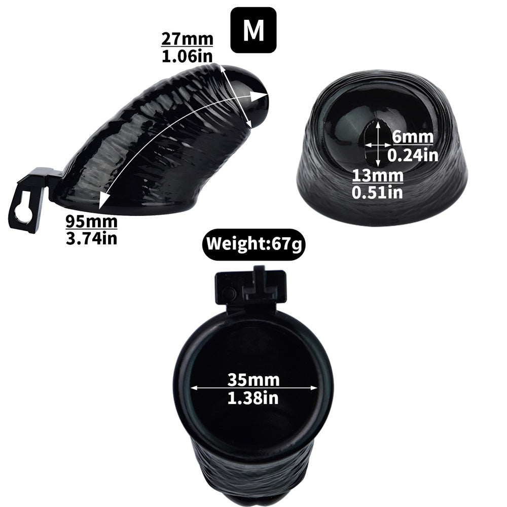 medium size chastity cage black