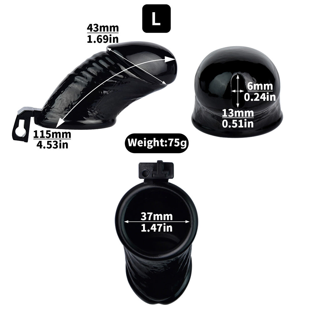 Large 3D Printed Realistic Black Cock Cage Penis Sleeve Resin Chastity Cage
