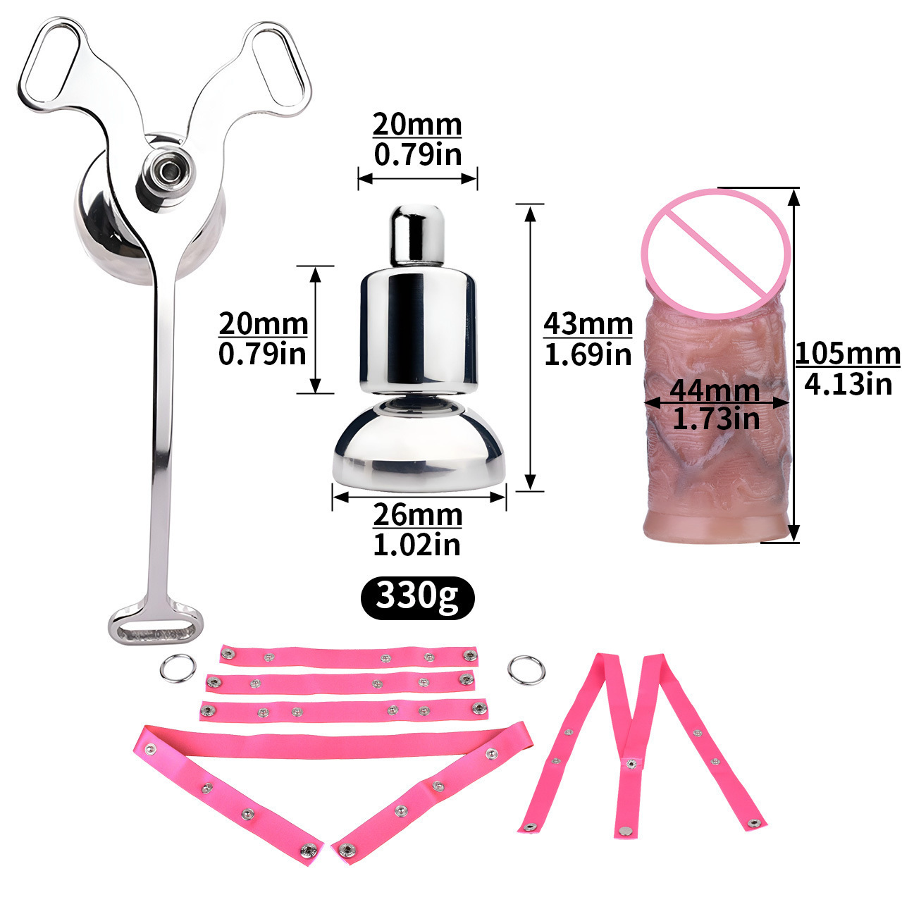 Micro Inverted Chastity Cage Belt with Realistic Silicone Dildo Negative Penis Cage