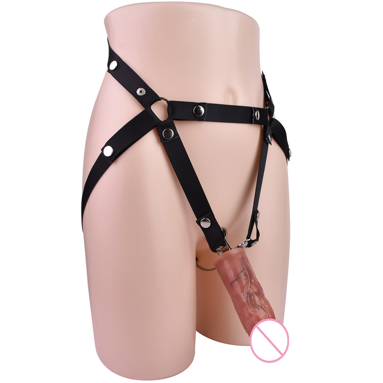 Micro Inverted Chastity Cage Belt with Realistic Silicone Dildo Negative Penis Cage
