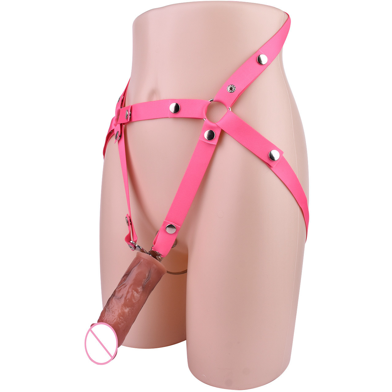 Micro Inverted Chastity Cage Belt with Realistic Silicone Dildo Negative Penis Cage