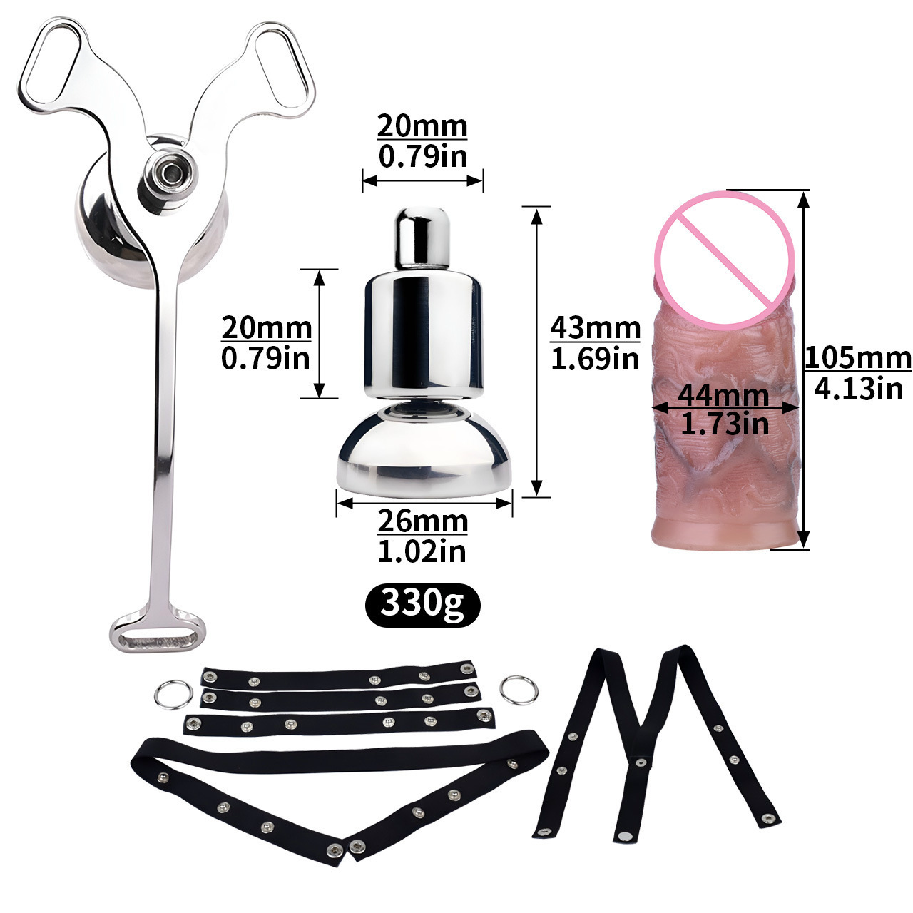 Micro Inverted Chastity Cage Belt with Realistic Silicone Dildo Negative Penis Cage