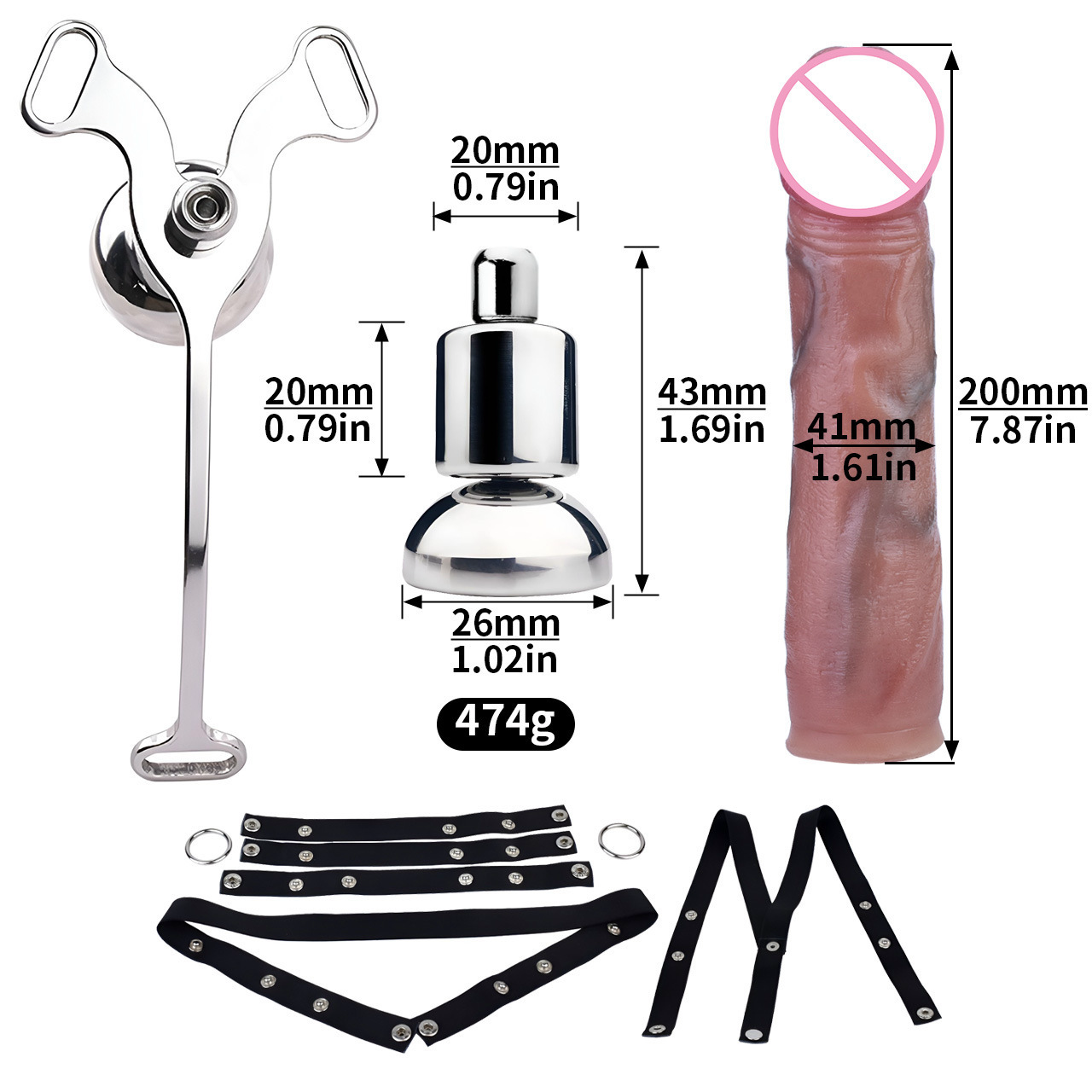 Micro Inverted Chastity Cage Belt with Realistic Silicone Dildo Negative Penis Cage