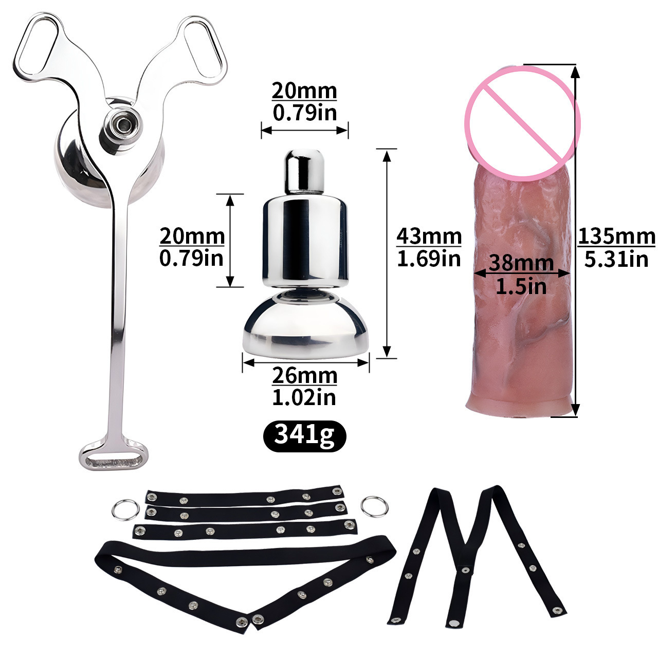 Micro Inverted Chastity Cage Belt with Realistic Silicone Dildo Negative Penis Cage