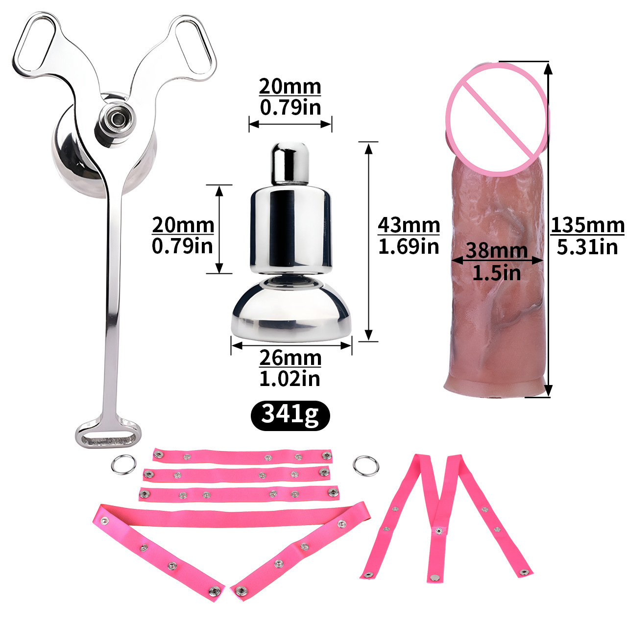 Micro Inverted Chastity Cage Belt with Realistic Silicone Dildo Negative Penis Cage