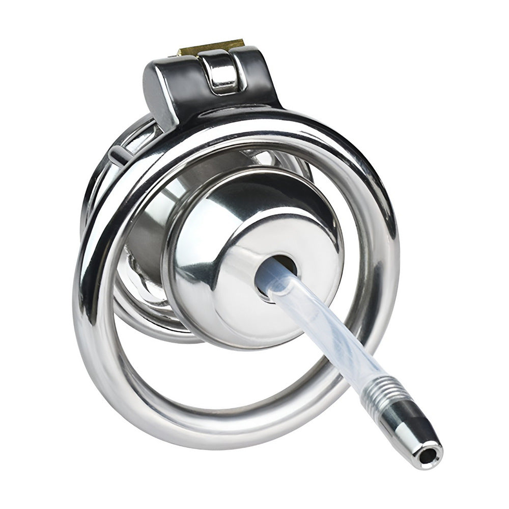 Micro Inverted Chastity Cage with Detachable Silicone Catheter Butterfly Small Cock Lock for Sissy