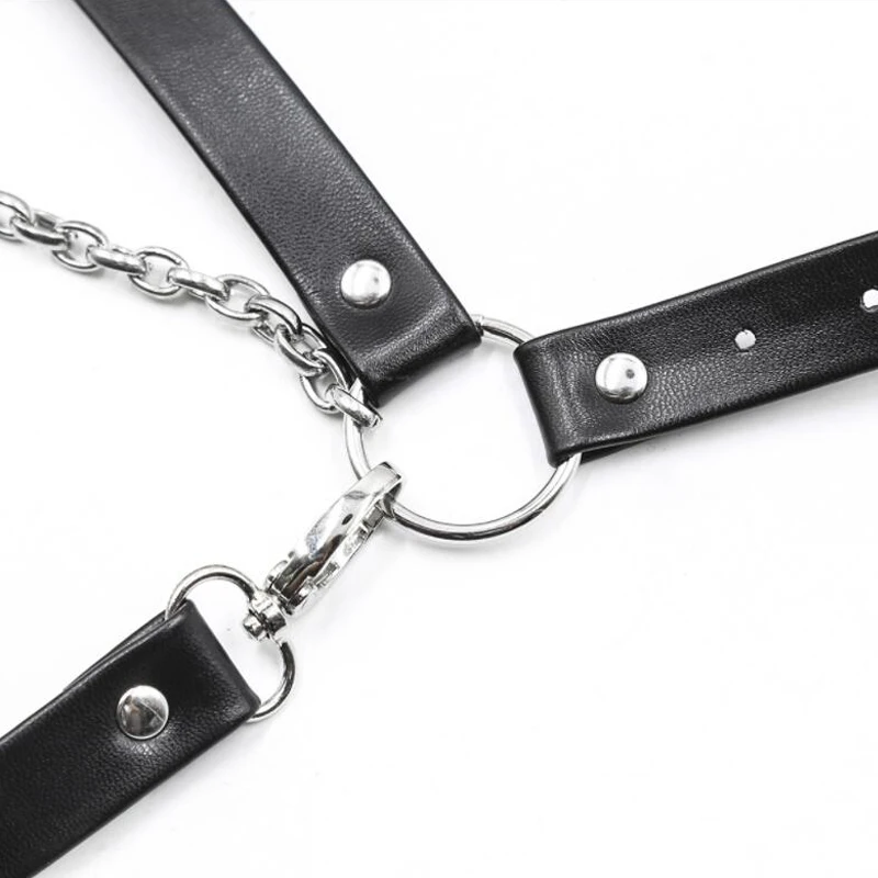 PU-Leder Damen Keuschheitsgürtel Bondage Kette Höschen