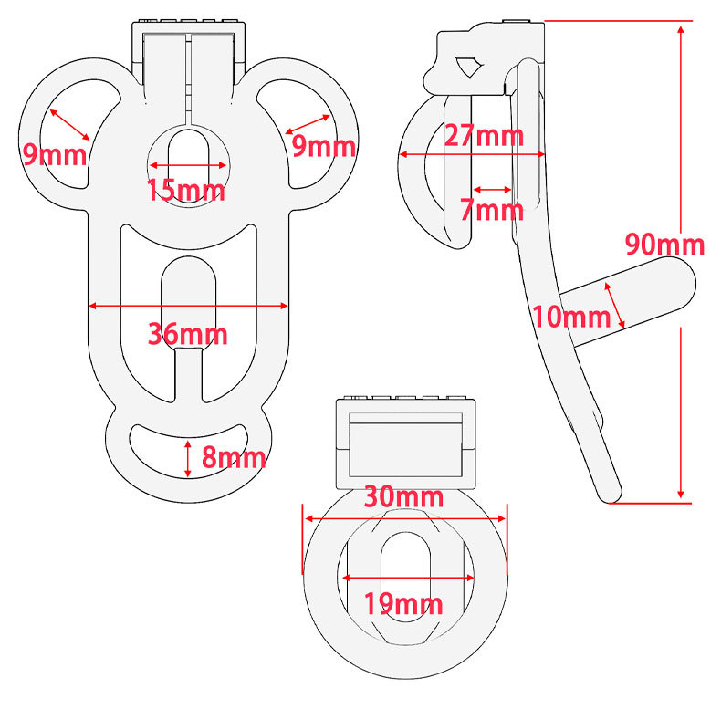 Sissy Inverted Chastity Clip Plastic Chastity Cage for Ladyboys Crossdressers Fufu Clip