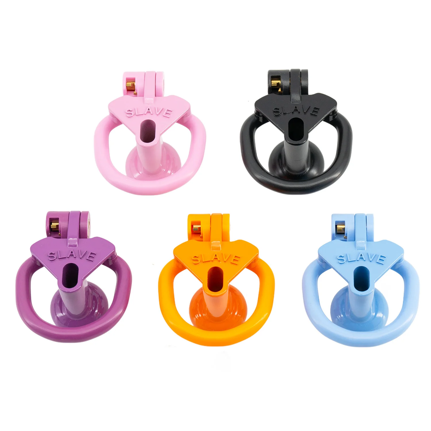Plastic Small Inverted Chastity Cage with 4 Base Rings Sex Slave Negative Cock Cage