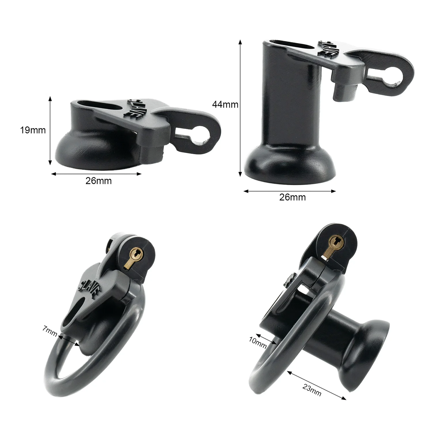 Plastic Small Inverted Chastity Cage with 4 Base Rings Sex Slave Negative Cock Cage