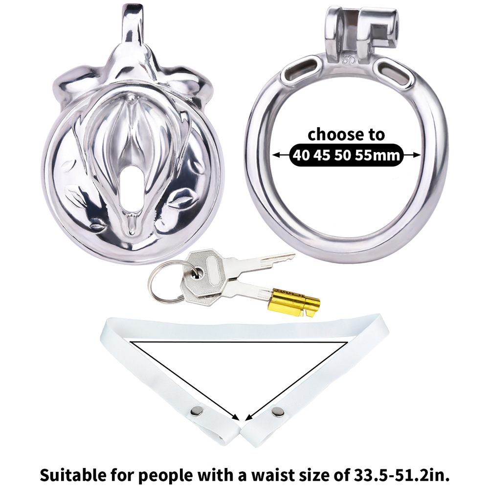 Metal Clit Chastity Cage for Sissy Mimicking Female Pussy Vagina Shape Chastity Device