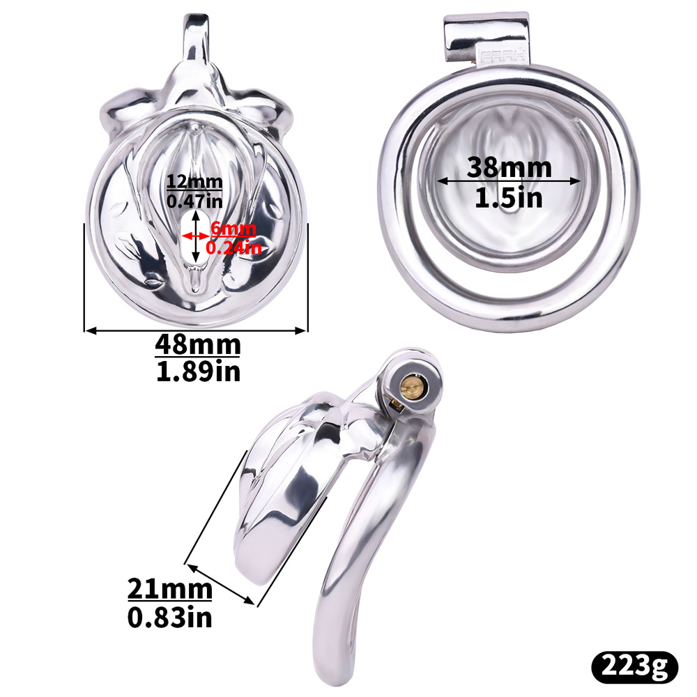 Metal Clit Chastity Cage for Sissy Mimicking Female Pussy Vagina Shape Chastity Device