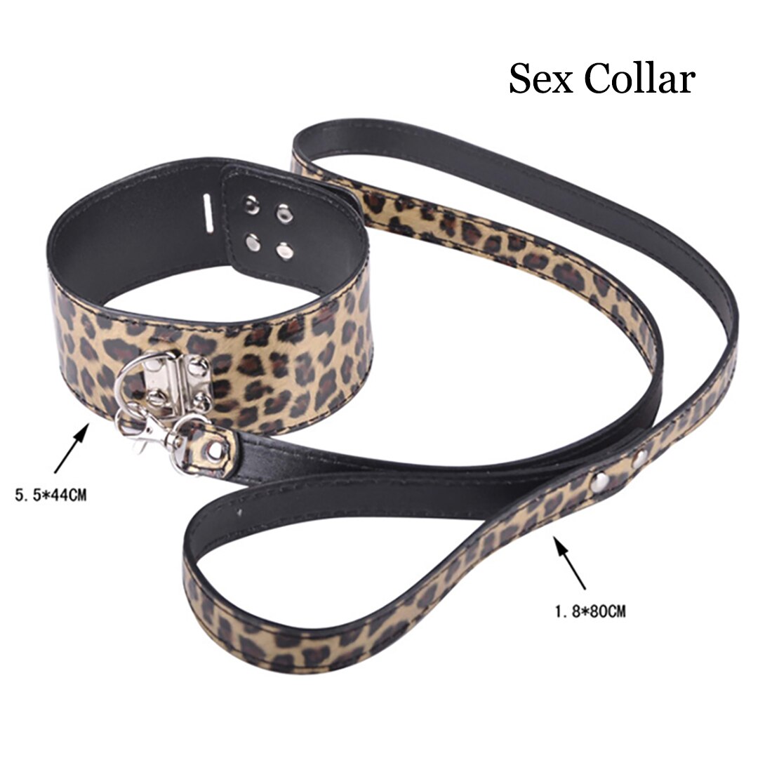 10 Pcs Leopard Leather Bondage Kit for BDSM Restraints and Slave training - ChastityBondage