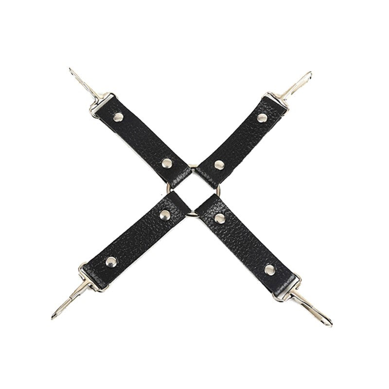 10pcs Bondage Kit - Black PU Leather Body Harness BDSM Toys - ChastityBondage