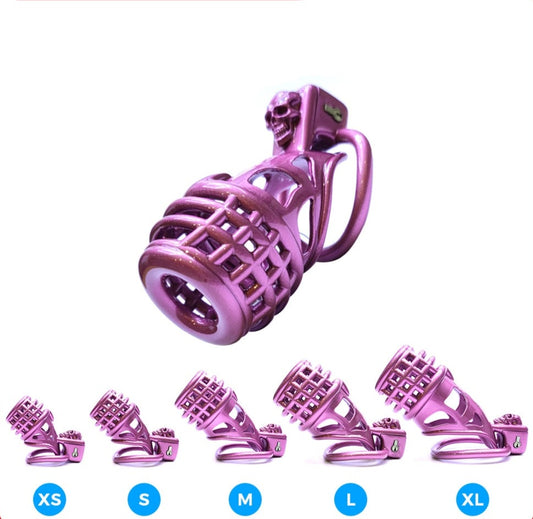 purple chastity cage with 5 sizes