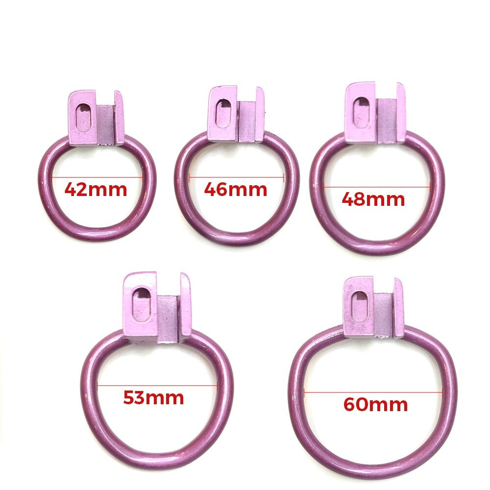 Purple 3D printed Chastity Cage with 2 Penis Rings - ChastityBondage