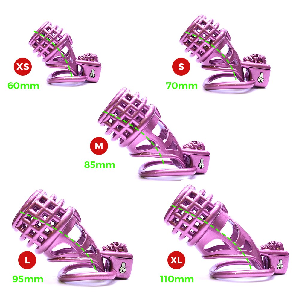 Purple 3D printed Chastity Cage with 2 Penis Rings - ChastityBondage