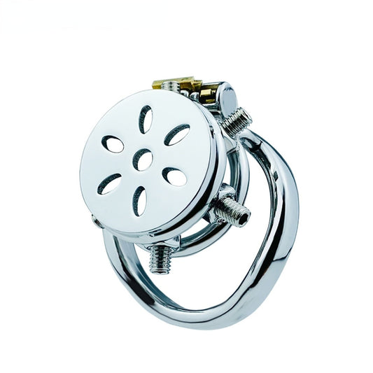 Spiked Flat Chastity Cage with Arc/ Round Ring and Screws - 304 Stainless Steel Cock cage For Men - ChastityBondage