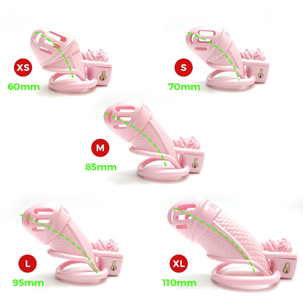 Pink Chastity Cage - BDSM Chastity Device For Sissy Slave and LadyBoy - ChastityBondage