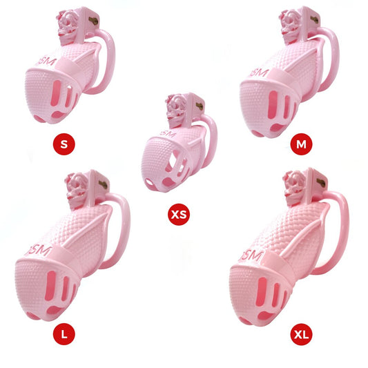 Pink Chastity Cage - BDSM Chastity Device For Sissy Slave and LadyBoy - ChastityBondage