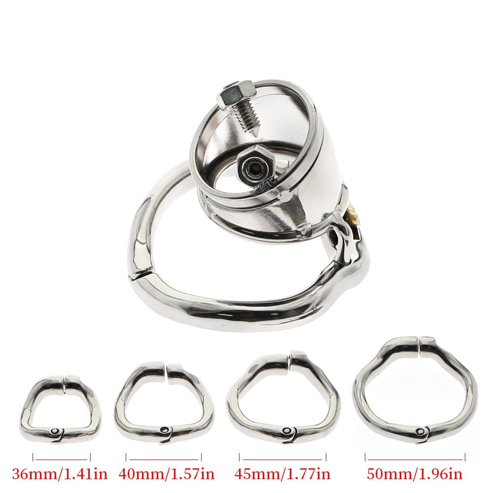 spiked chastity cage with 4 size rings