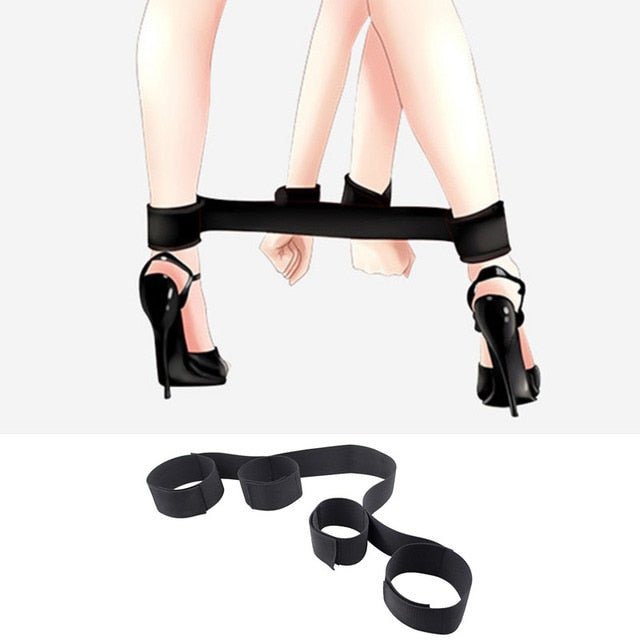 Bondage Footcuffs in Black Nylon