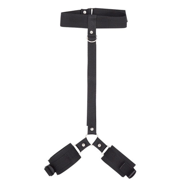 Black Collar with handcuffs in BDSM Play