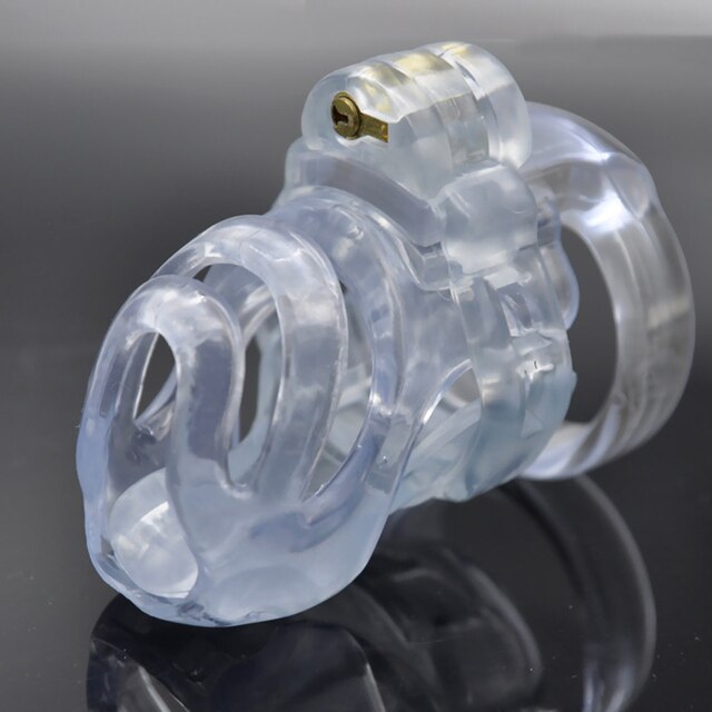 BDSM Male Chastity Device: Natural Resin 3D PA-hook, with Penis Ring - ChastityBondage