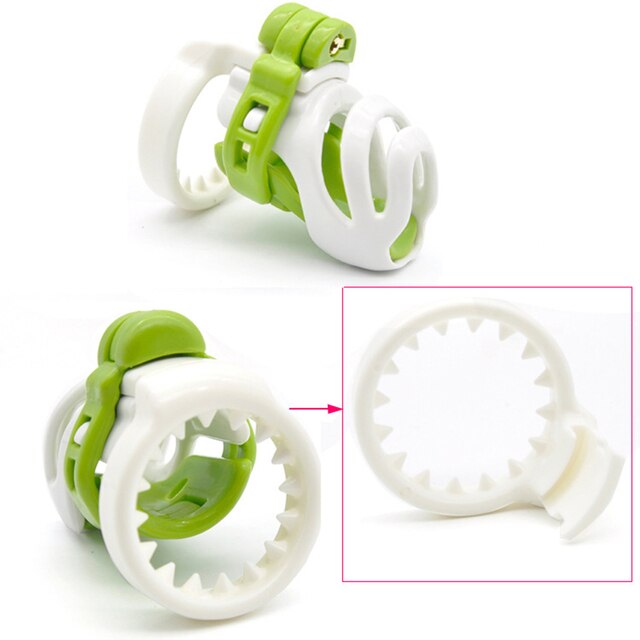 BDSM Male Chastity Device: Natural Resin 3D PA-hook, with Penis Ring - ChastityBondage